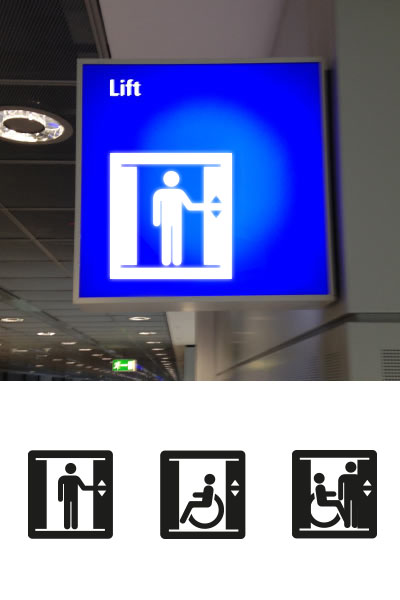  Выбор пиктограммы лифта 